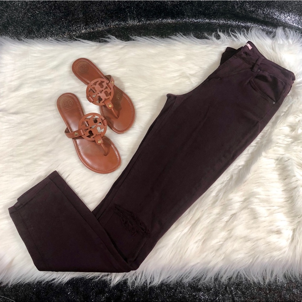 Pacsun maroon denim ripped pants